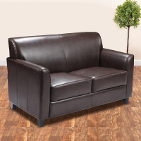 Flash Furniture HERCULES Diplomat Series Brown Leather Love Seat BT-827-2-BN-GG